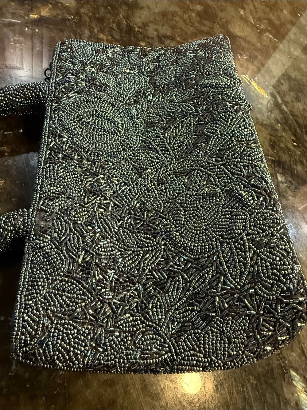 Vintage Blue Beaded Evening Bag - Picture 10 of 14